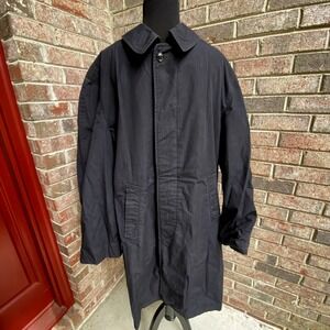 Rain Coat Us.Navy Steel Collar Coat Men's Size Medium (38-40)S Black.